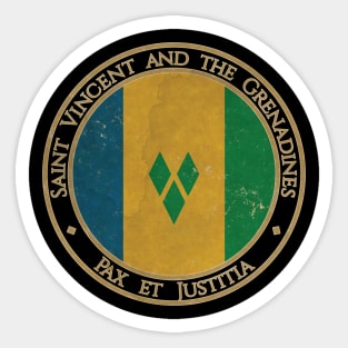 Vintage Saint Vincent and the Grenadines USA North America United States Flag Sticker